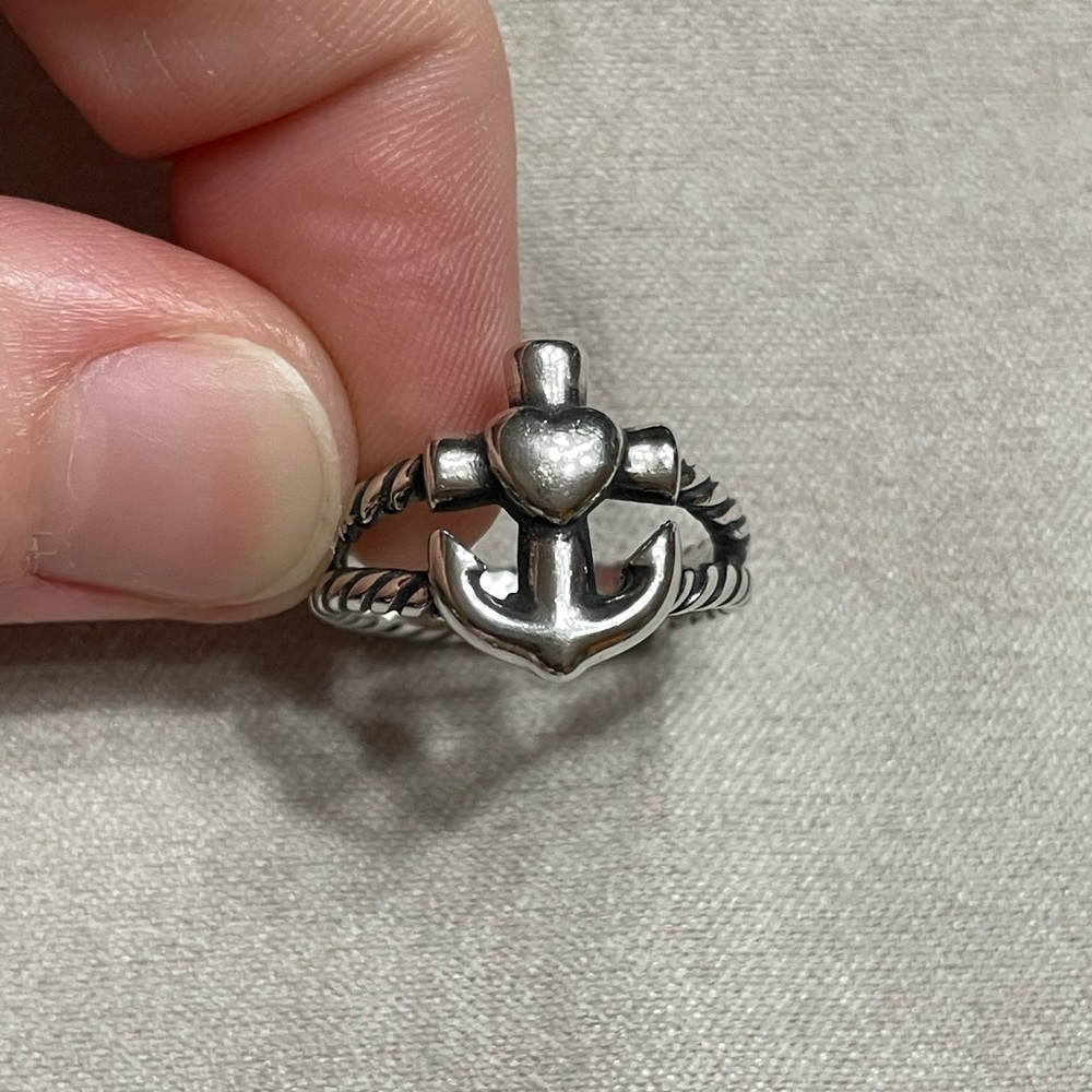 James Avery Faith Hope Love Anchor Sterling Silver Ring